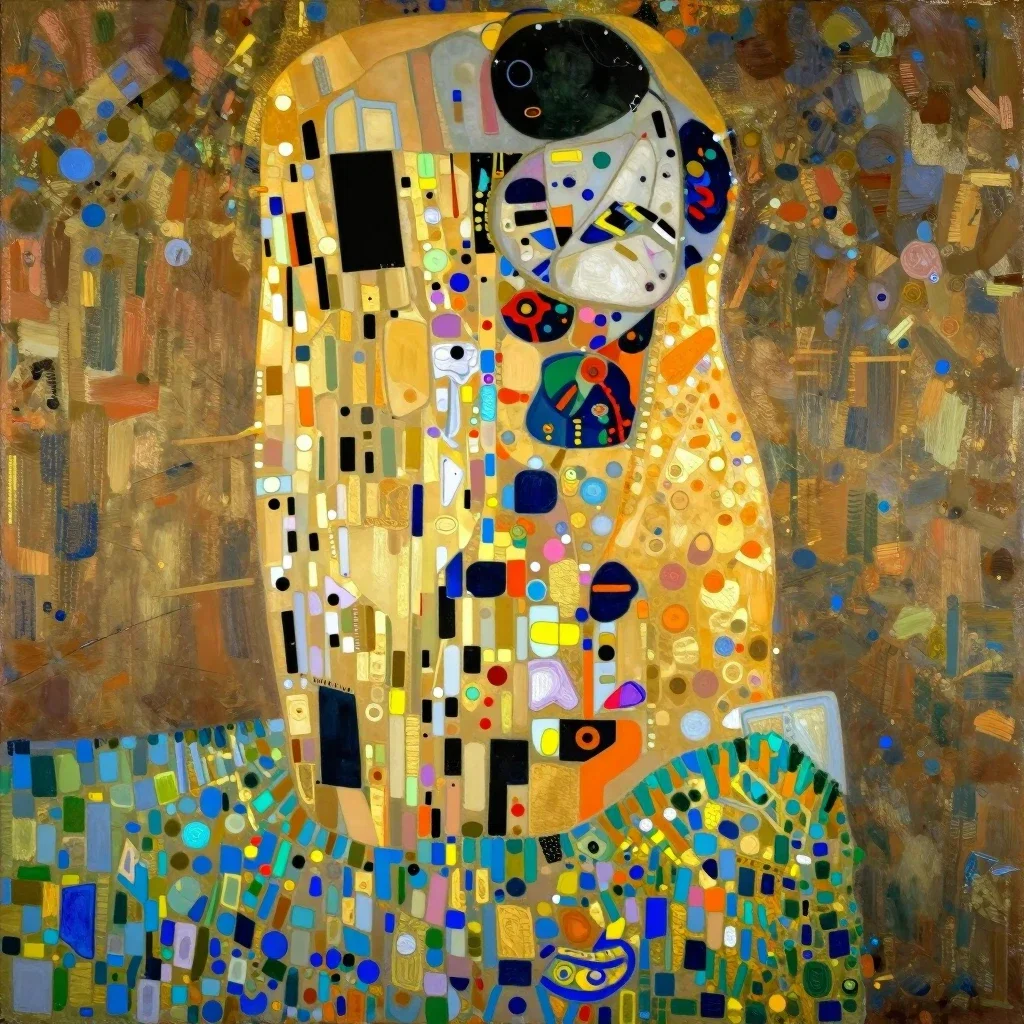 klimt style ethereal landscape abstract painting