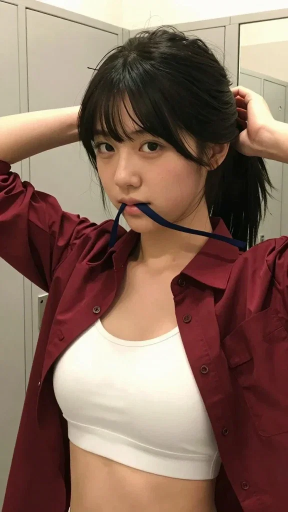 changing clothes in dressing room