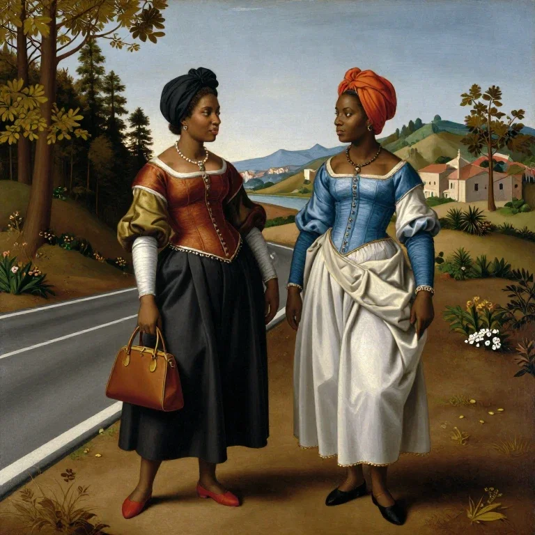 renaissance painting nigerian women venetian landscape