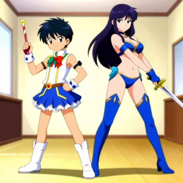 anime magical girl warrior cosplay dynamic poses