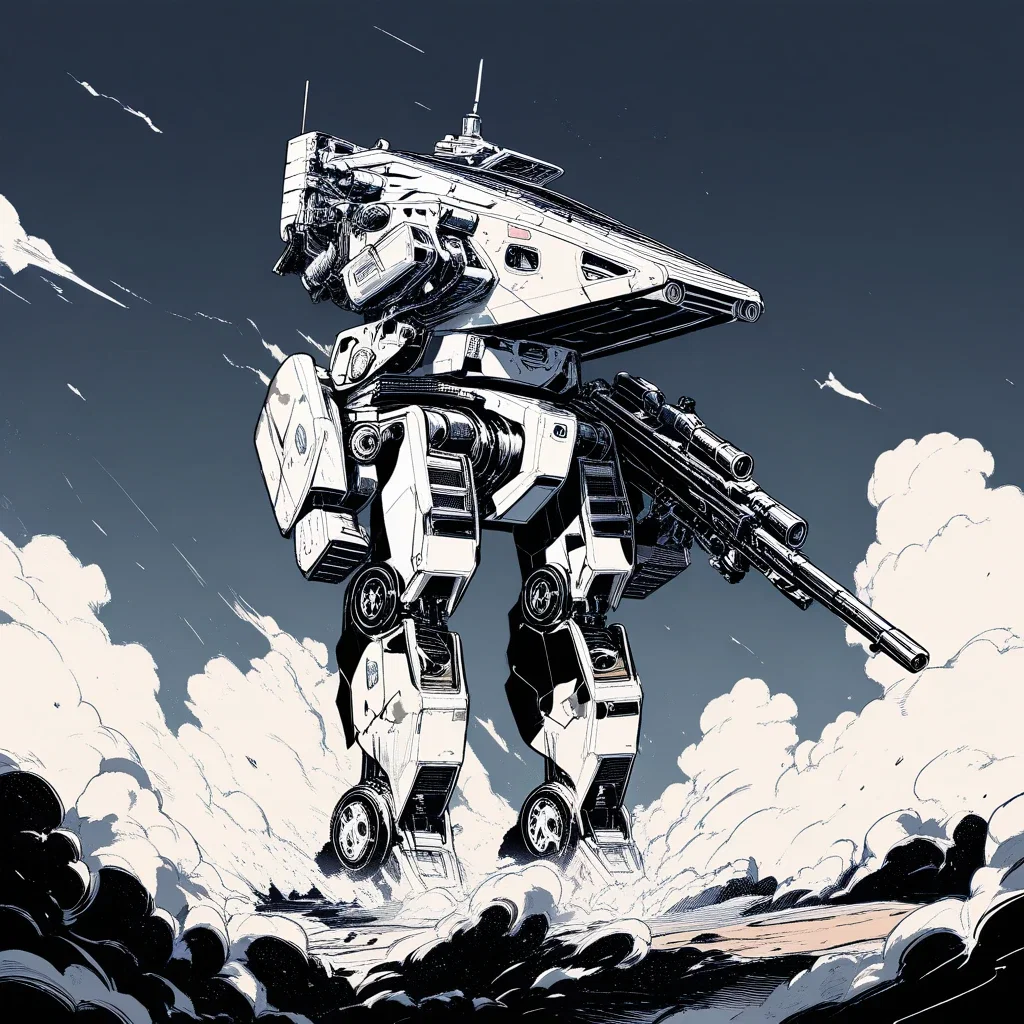 autonomous combat robot with machine gun