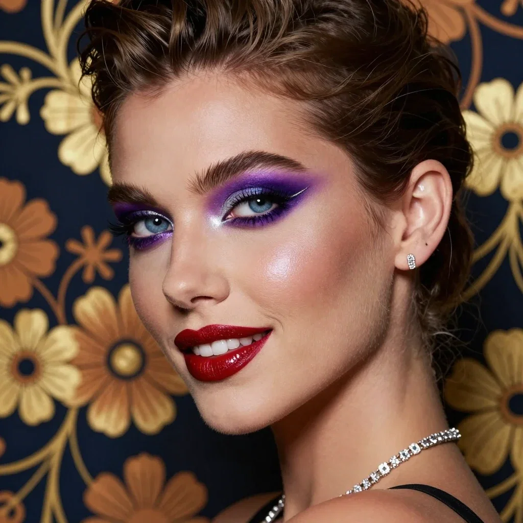 artistic photography model neon makeup studio lighting