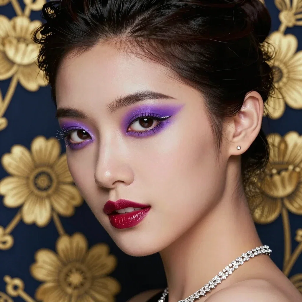 japanese model neon makeup artistic photography