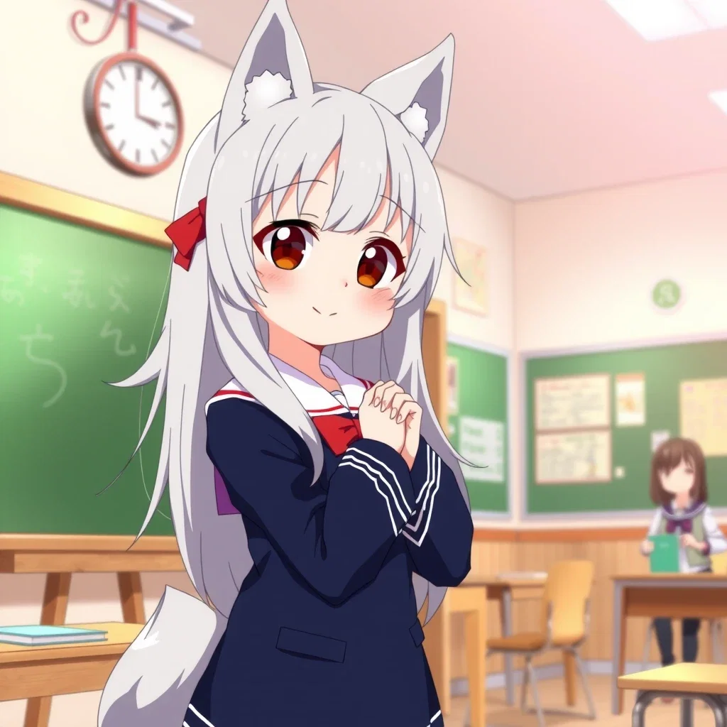 luna first day school cherry blossom animation