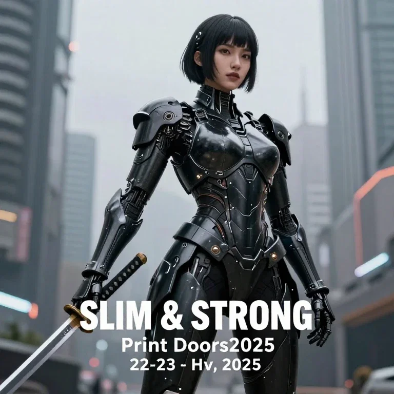 futuristic female samurai robot armor