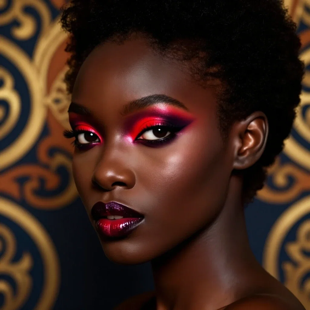african model neon makeup studio photography
