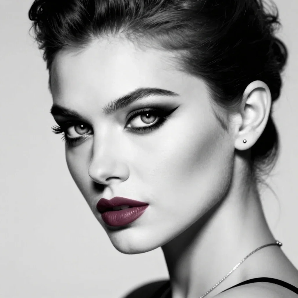 close up black white artistic photography beautiful model blue eyes