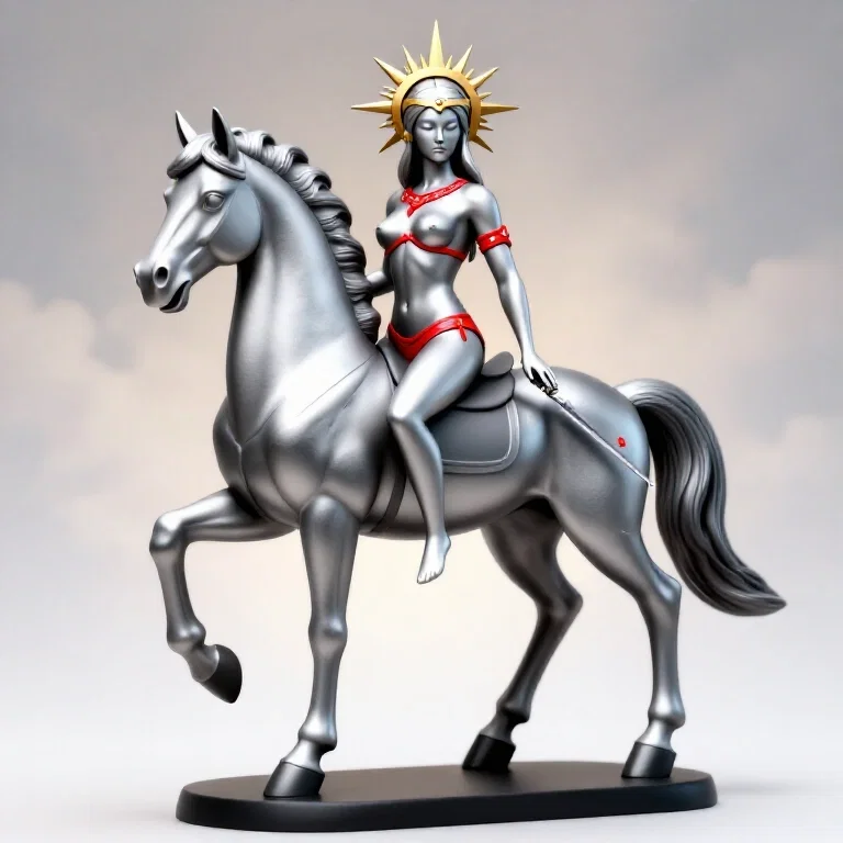 centaur sculpture with celestial ornamentation