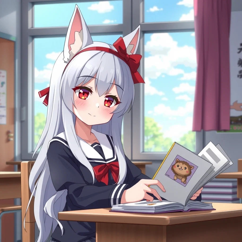 luna first day school wolf girl