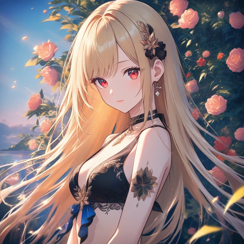 oil painting cute beautiful blonde girl