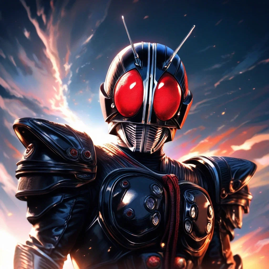 kamen rider black oil painting detailed backlight
