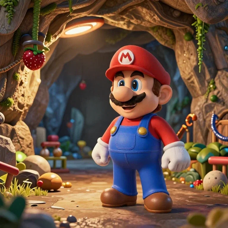 mario explores cave