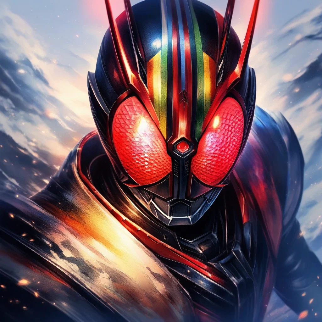 kamen rider watercolor painting detailed masterpiece