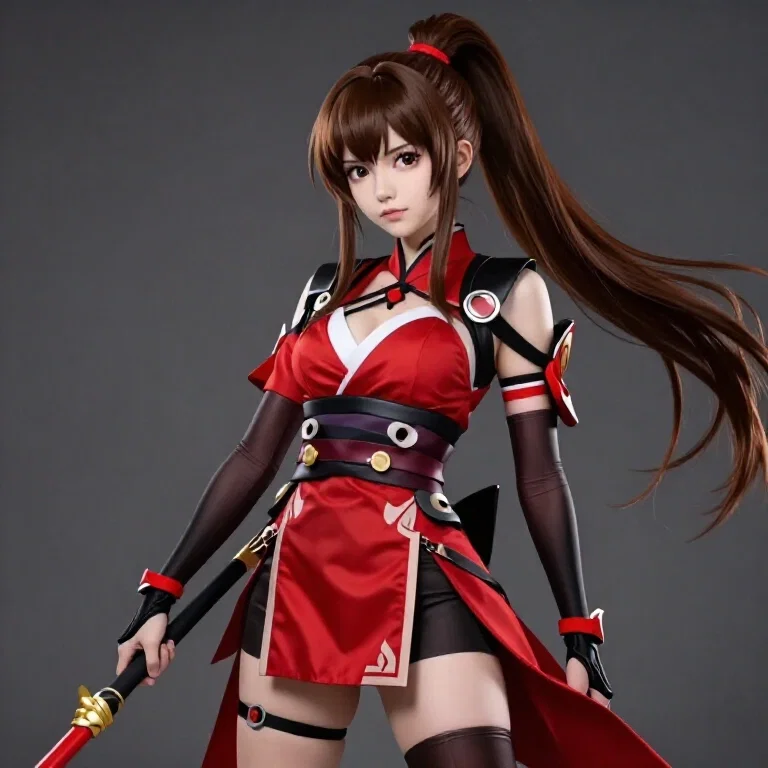 anime character red outfit confident pose