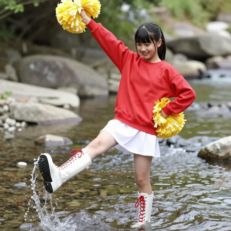 japanese teen cheerleader in stream