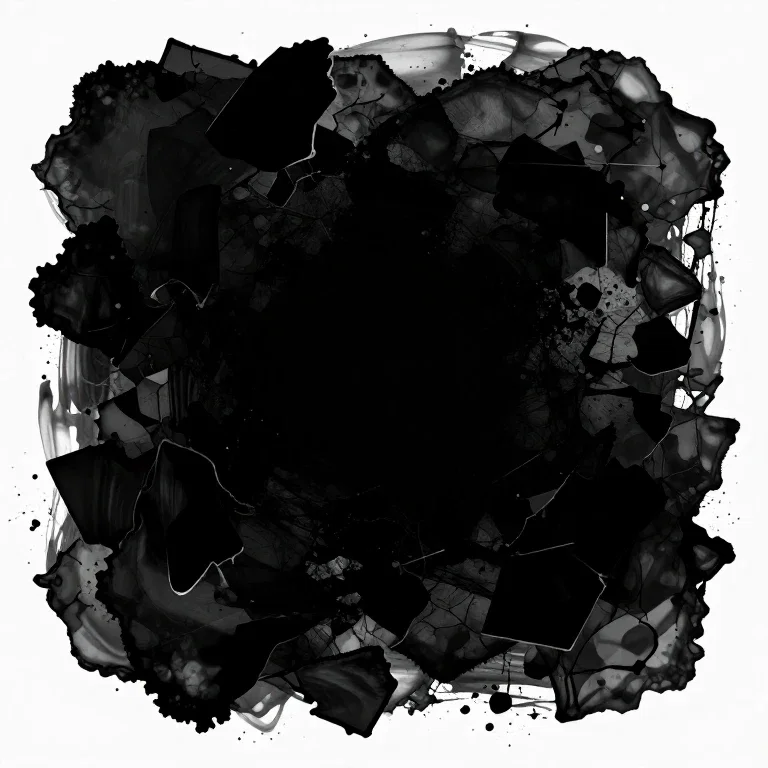 abstract expressionism black ink obsidian void