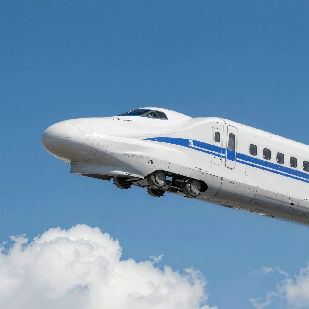futuristic shinkansen streamlined white blue accents