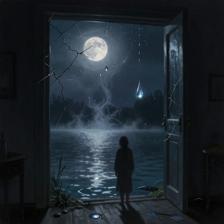 magical realism painting hidden lake tears