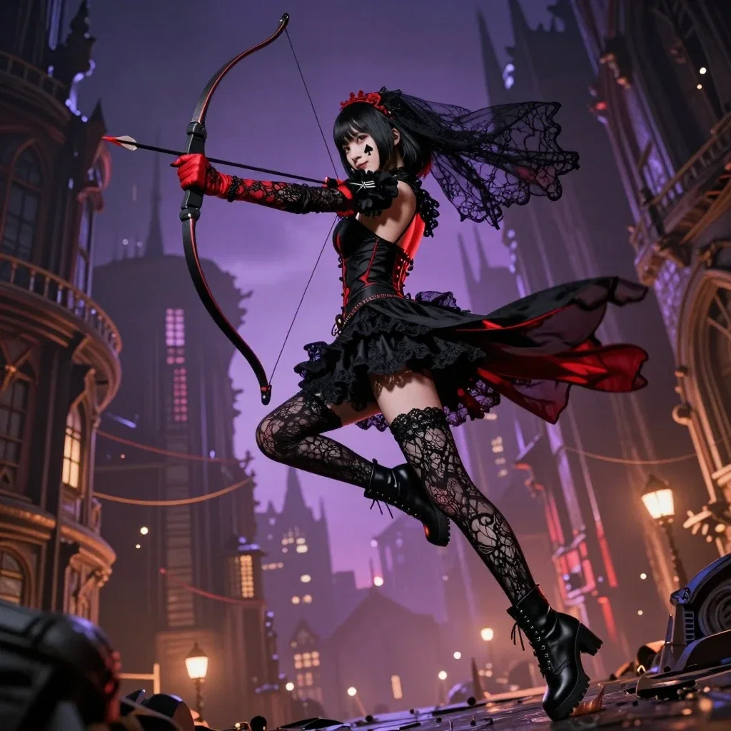 gothic female warrior noctrium city aerial