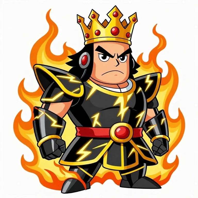 cartoon king stern face crown