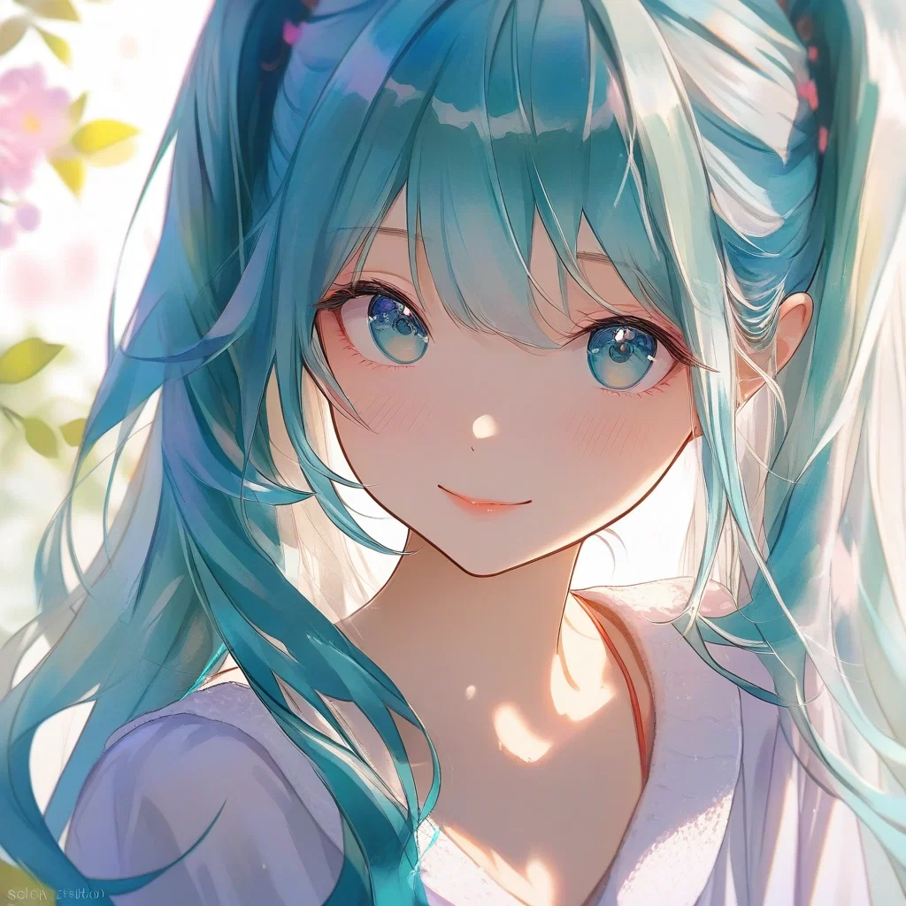 watercolor painting cute girl hatsune miku