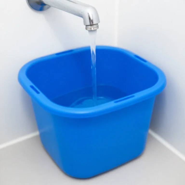 fill blue polyethylene tank with water for emergencies