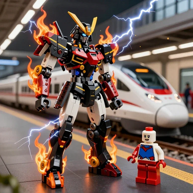 samurai robot flames future sharp design