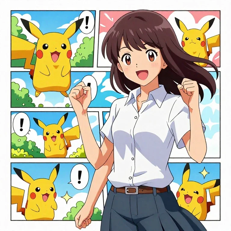 japanese woman transported into pokemon comic