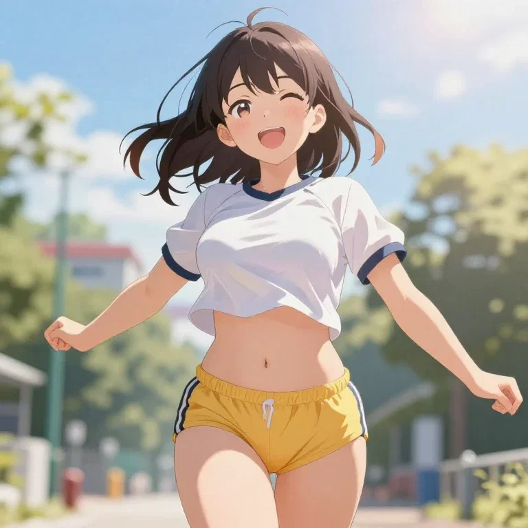 cute japanese girl gym uniform anime style
