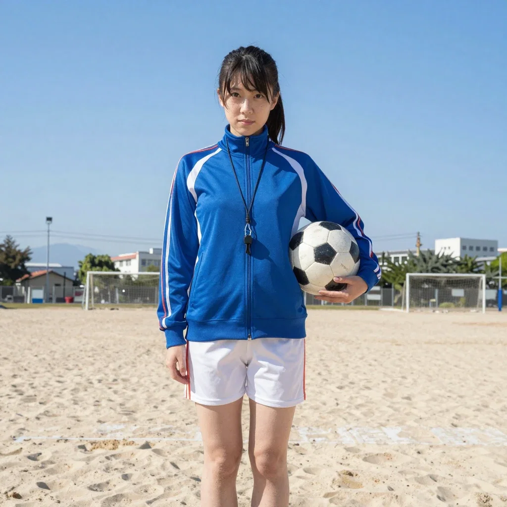 japanese female pe teacher soccer field