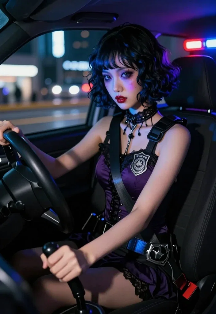 gothic police officer night patrol tension