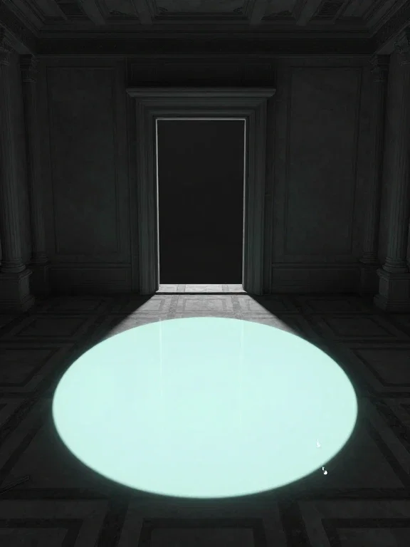 minimalist architectural rendering of a vast chamber