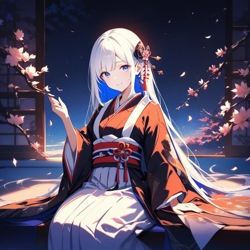 japanese style artistic princess smiling indoor