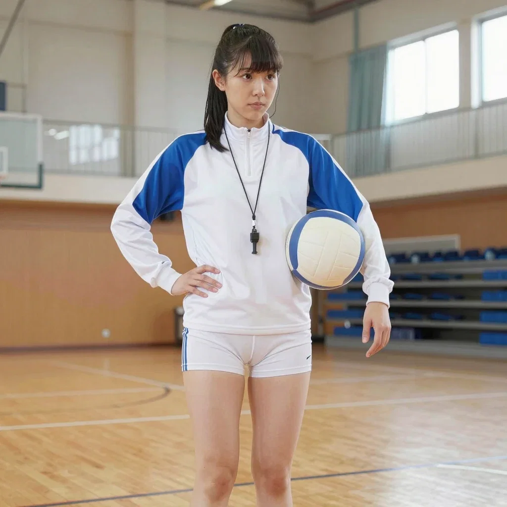 japanese pe teacher volleyball ready serve