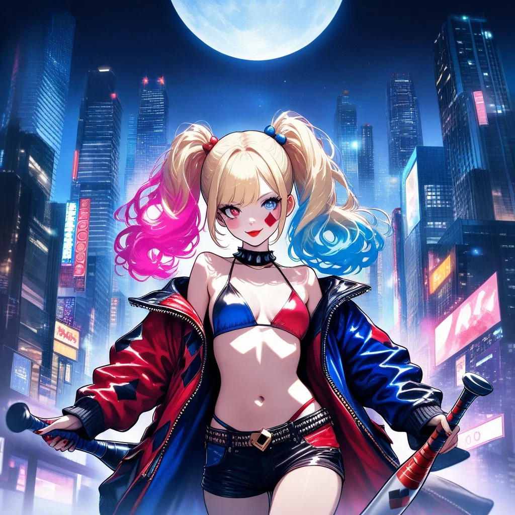 anime harley quinn gotham city night