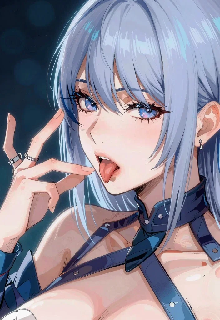 close up japanese woman long hair fingers