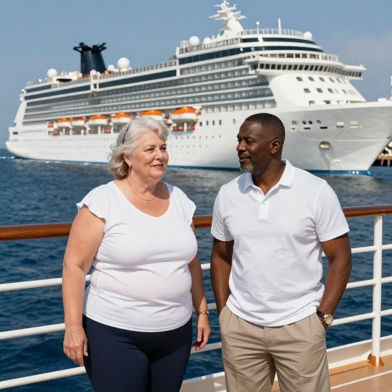 handsome black man cruise obese white woman