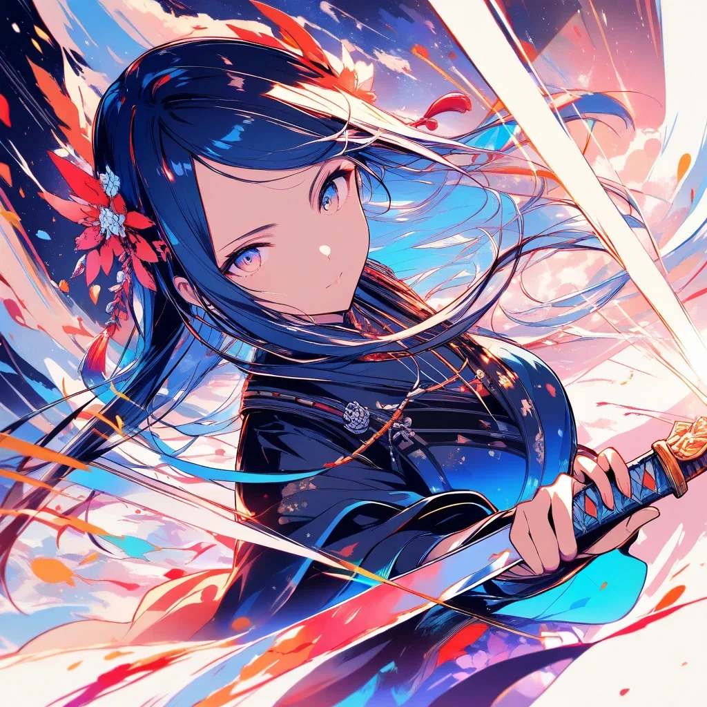 japanese sword wielding demure princess
