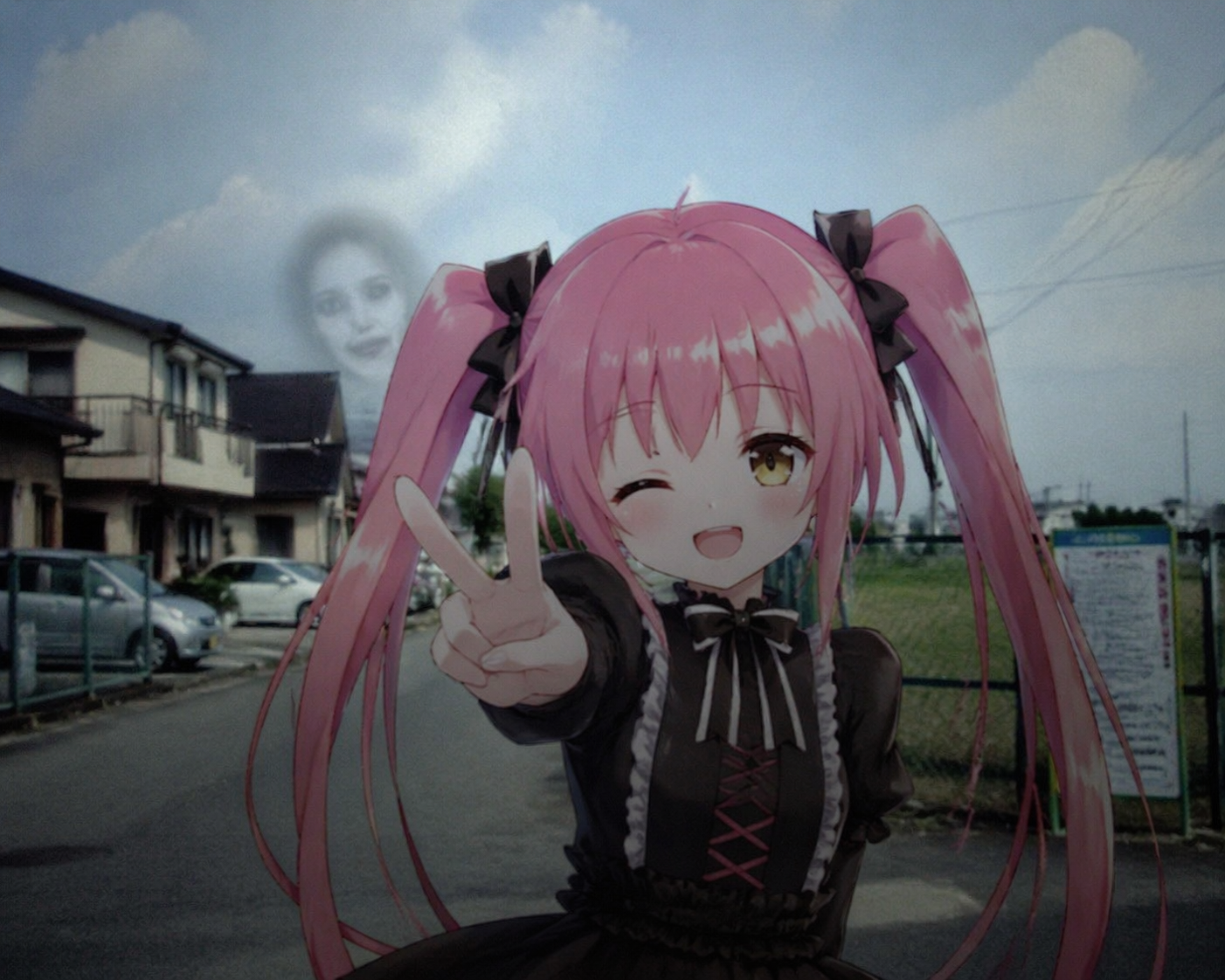 cursed anime girl horror unease background