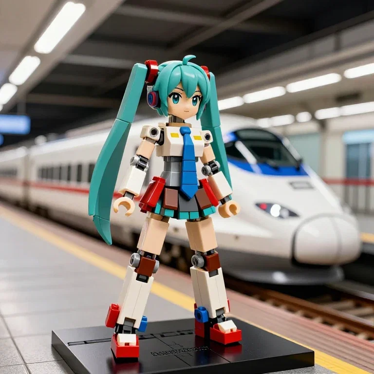 hatsune miku robot bullet train lego