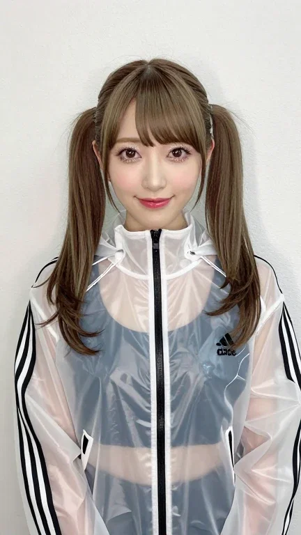 japanese woman adidas windbreaker photorealistic