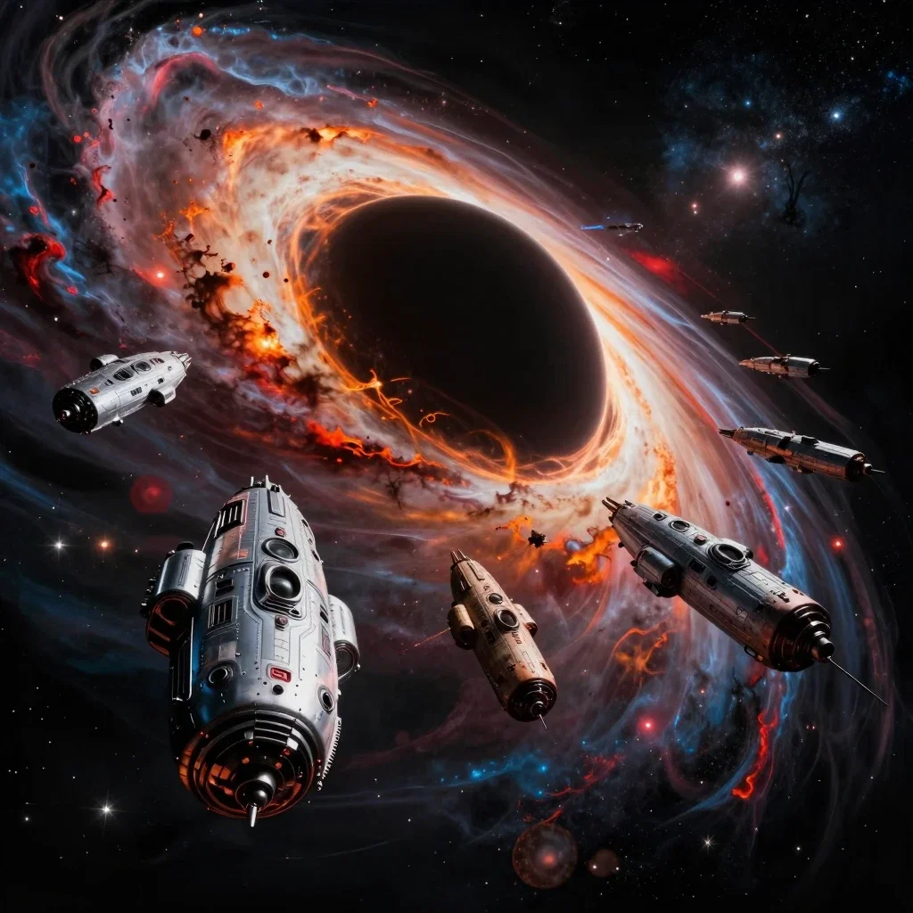 flotilla spacecraft at black hole event horizon