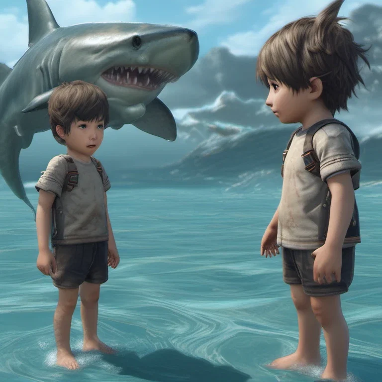 half human shark barefoot girl
