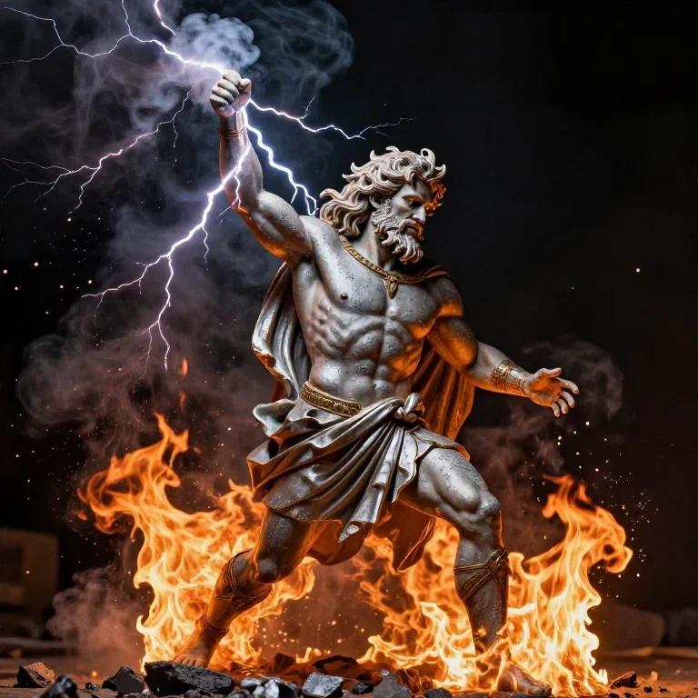 zeus lightning fire art