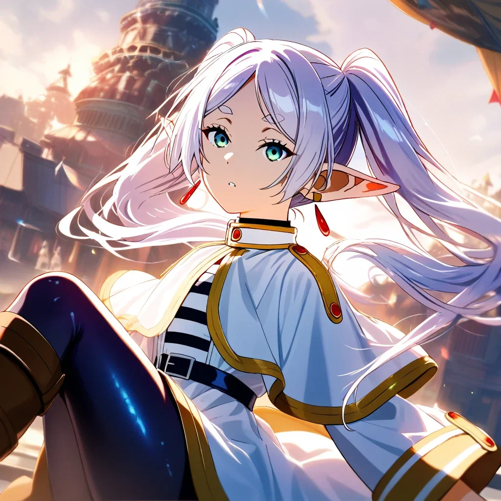 frieren elf in white dress