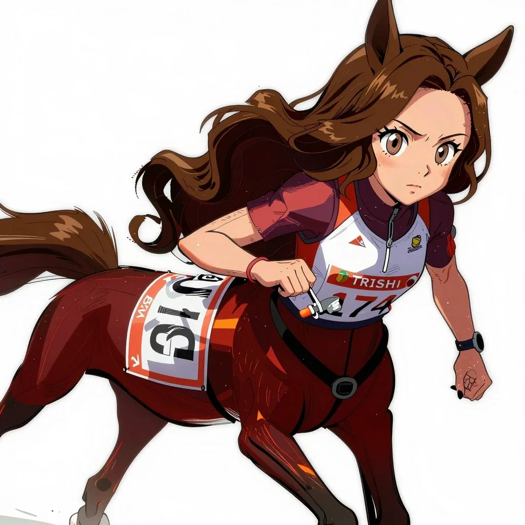 centaur woman sprinting marathon outfit