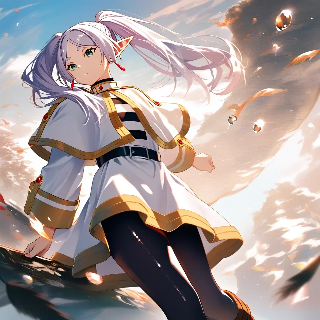 frieren elf in white dress