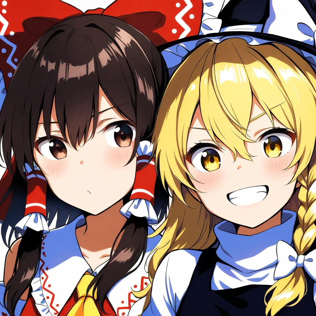 2 beautiful girls marisa reimu
