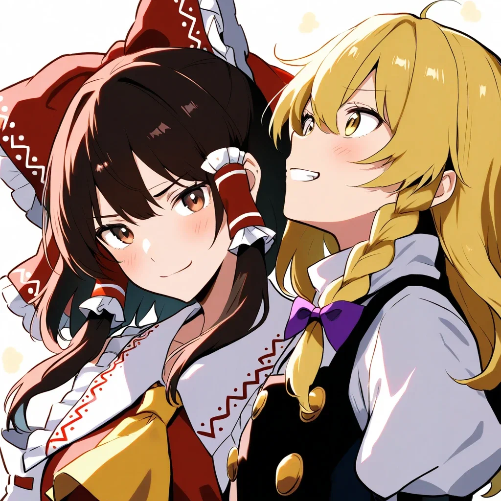 2 beautiful girls marisa reimu