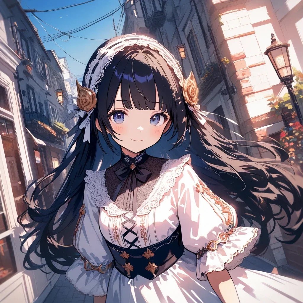 gothic lolita girl european street comic style